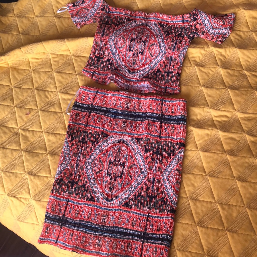 Small LF crop top skirt set.